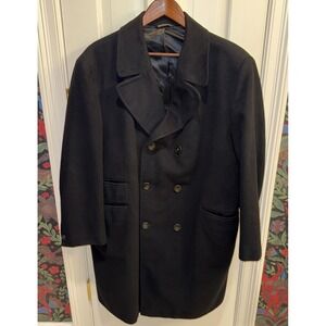 Austram Company 100% Cashmere Hand Tailored Double Breasted Coat 44R Austria